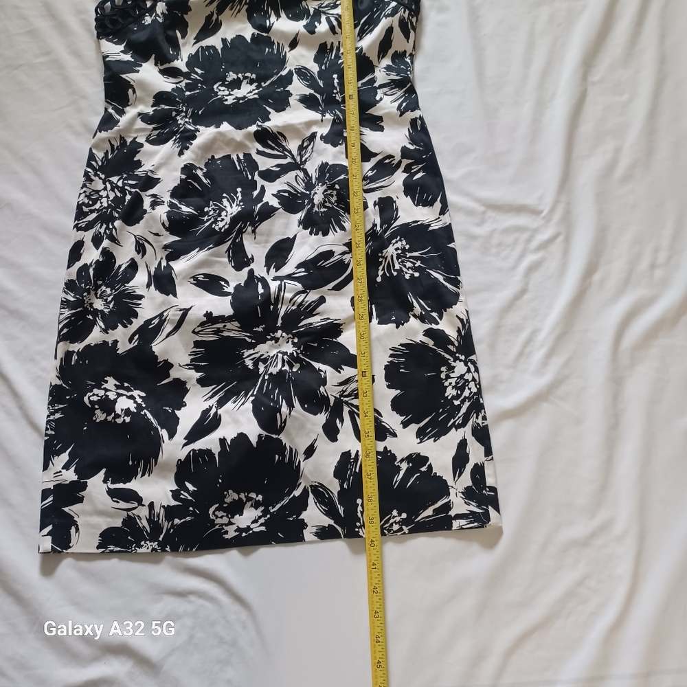 Julian Taylor Women  Size 14 Black and White Floral Midi Dress - Picture 10 of 12